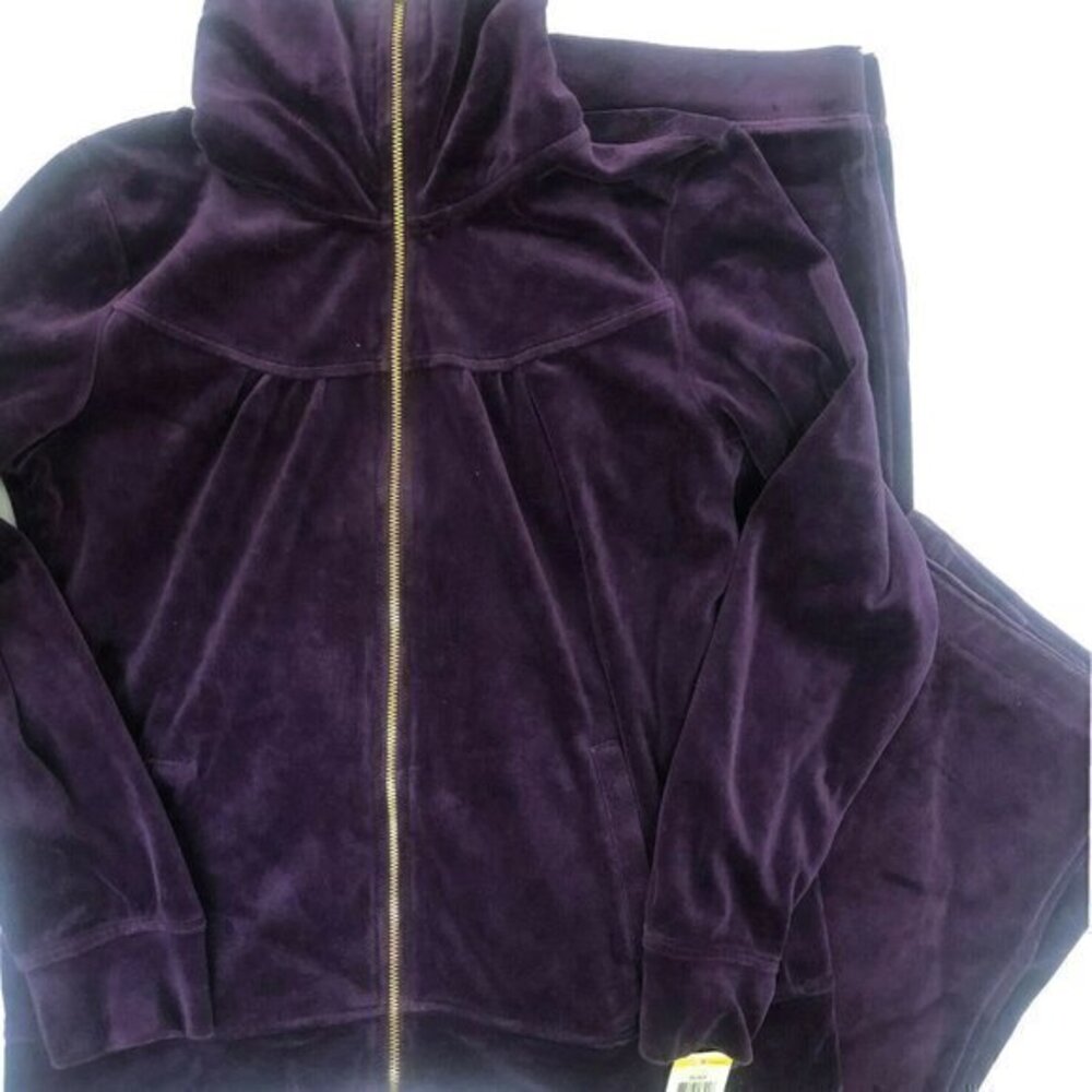 Style & Co Velour Jacket & Pants Meduim Purple